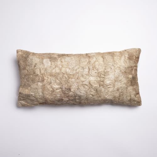 Natural Wild Silk Lumbar Throw Pillow - 12"x24" | Pillows by Tanana Madagascar. Item composed of cotton and fiber