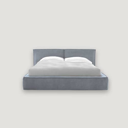 Oasi Bed | Beds & Accessories by OM Editions: A Limited Edition Furniture Collection. Item made of fabric with leather