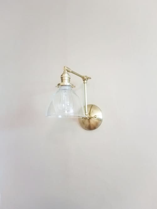 Kitchen Shelves Adjustable Wall Light - Industrial Sconce | Sconces by Retro Steam Works. Item composed of brass compatible with industrial style