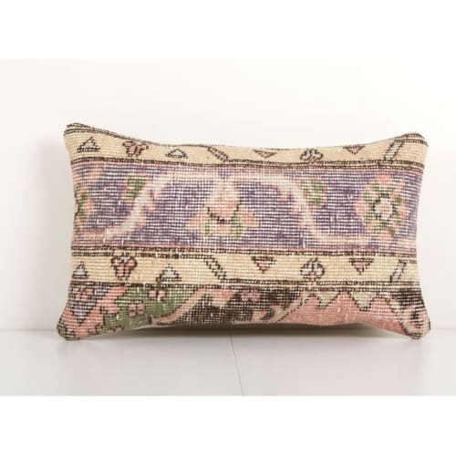 Muted Color Antique Carpet Rug Pillow, Faded Blue Unique Sof | Cushion in Pillows by Vintage Pillows Store