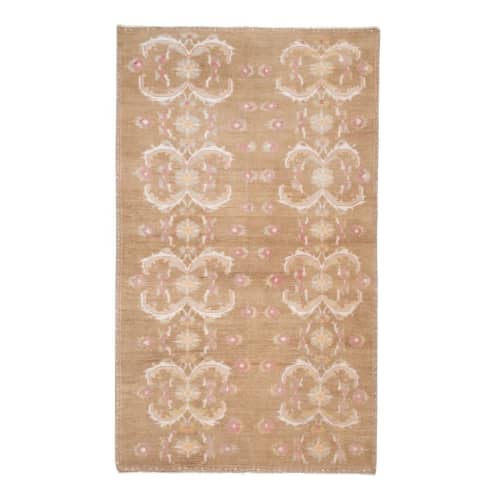 Faded Turkish Karapinar Rug With Floral Motifs 4'7" X 7'7" | Small Rug in Rugs by Vintage Pillows Store. Item made of cotton