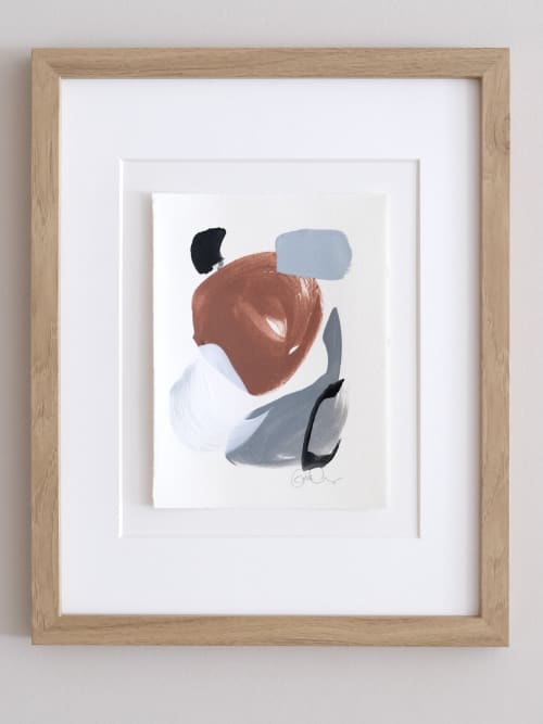 Abstract Mini No. 15 | Oil And Acrylic Painting in Paintings by Cait Courneya. Item made of paper