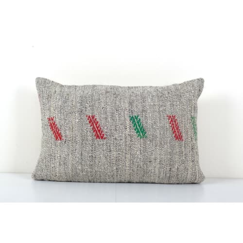 Gray Wool Pillow Cases Fashioned Out of a Mid-20th Century | Cushion in Pillows by Vintage Pillows Store. Item composed of cotton