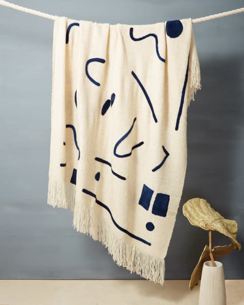 Abstract Throw - Indigo | Linens & Bedding by MINNA