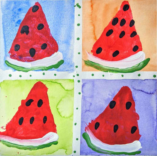 Watermelon - Original Watercolor | Mixed Media in Paintings by Rita Winkler - My Art, My Shop -by Rita ... Where Every Stroke Speaks of Joy and Inclusion. Item made of paper compatible with contemporary and modern style