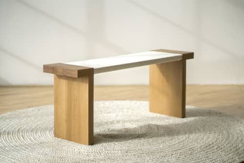 "Harmony" Bench | Benches & Ottomans by THE IRON ROOTS DESIGNS. Item composed of oak wood
