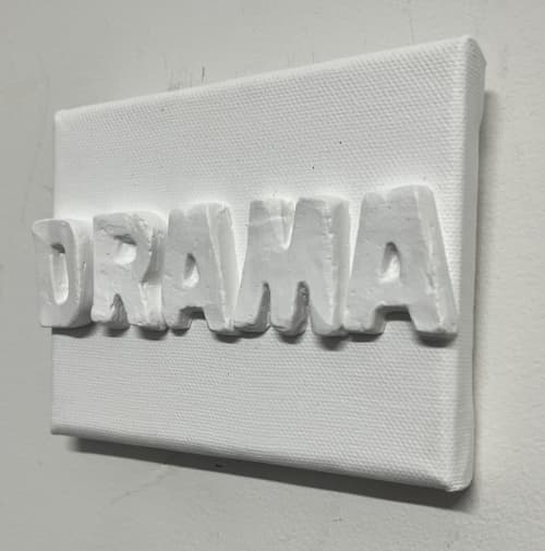 Drama 4" x 5" | Mixed Media in Paintings by Emeline Tate. Item made of canvas with synthetic