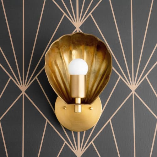 Art Deco - Scallop Shade - Model No. 8270 | Sconces by Peared Creation. Item made of brass