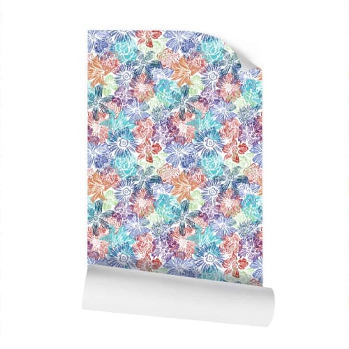 All the Flowers - Wallpaper Medium Print | Wall Treatments by Sean Martorana. Item composed of paper