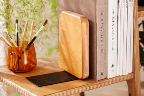 Wooden bookends, unique handmade book holders | Tableware by Plywood Project