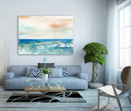 Sunny Days | Watercolor Painting in Paintings by Brazen Edwards Artist. Item composed of canvas and paper