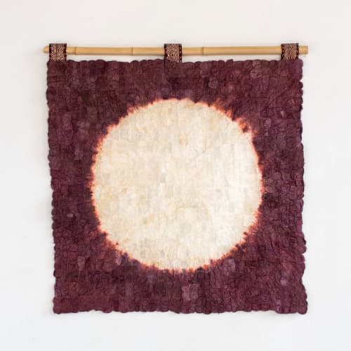 Madagascar Silk Blood Moon Wall Hanging | Tapestry in Wall Hangings by Tanana Madagascar. Item made of fabric