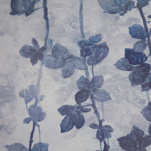 Blackberry Brambles Aegean Blue Wallpaper | Wall Treatments by Stevie Howell