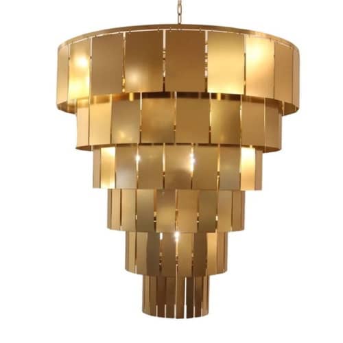 Alan Mizrahi PS1630 Lucia Gold Chandelier | Chandeliers by Alan Mizrahi Lighting Design