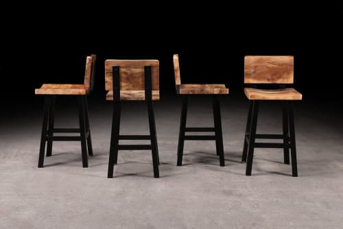 Walnut Pub Chair Set | Dining Chair in Chairs by Urban Lumber Co.. Item composed of walnut and steel