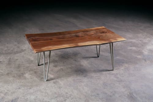 Live Edge Walnut Coffee Table w/ Hairpin Legs | Tables by Urban Lumber Co.. Item made of wood & metal