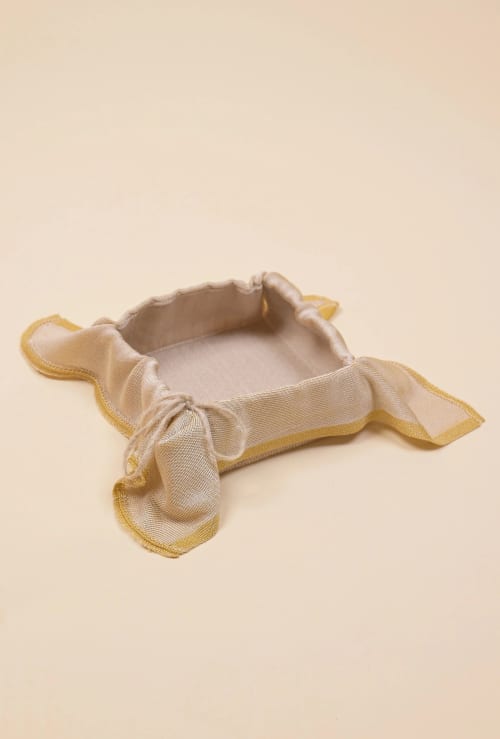 Knitted Bread Basket | Serveware by BOI. Item made of cotton works with contemporary style