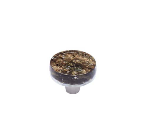 Pearl Black Gold Circle Knob | Hardware by Windborne Studios. Item made of glass