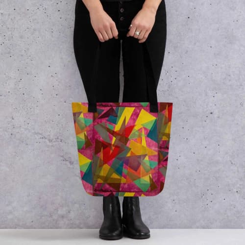 Art Tote Bag - In The Wine Glass - Geometric Abstract | Work by Eman's Gallery