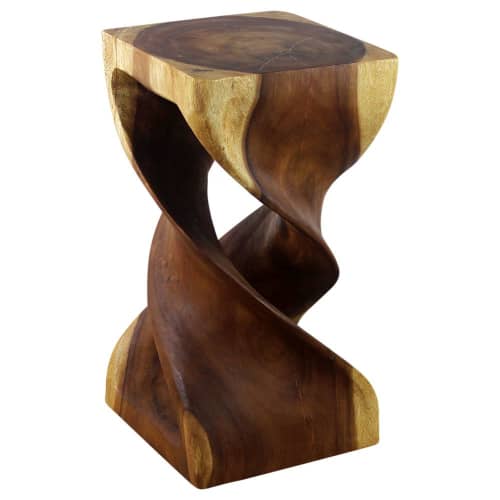 Haussmann® Wood Double Twist Stool Table 12 in SQ x 23 in | Chairs by Haussmann®