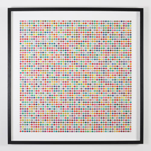 Two Thousand Five Hundred Dots Painting With Gold Leaf | Collage in Paintings by Amelia Coward
