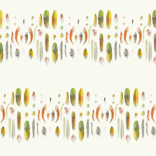 Birds Of A Feather | Wallpaper in Wall Treatments by Wallcovetings by Brenda Houston. Item composed of fabric and paper