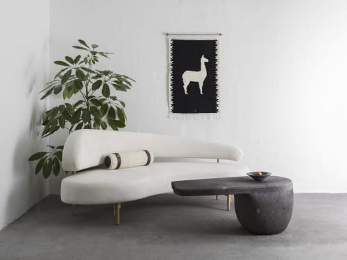 LLAMA Handwoven Tapestry, Ébano | Wall Hangings by ANDEAN. Item composed of wool and bronze in contemporary or traditional style