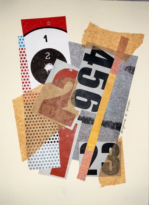 "Halfway Down the Road" | Collage in Paintings by Aryana B. Londir. Item made of paper works with contemporary & industrial style