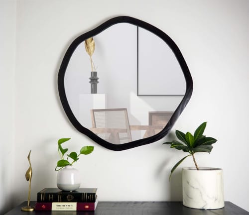Organic Round Mirror | Decorative Objects by Dot & Rose. Item composed of maple wood & glass