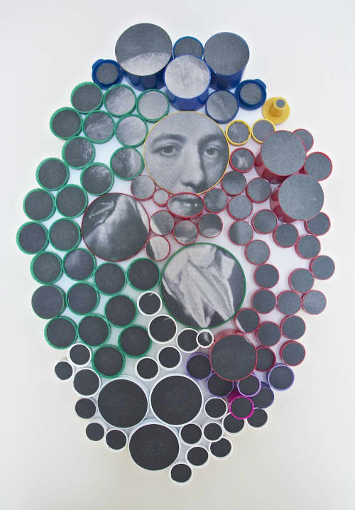 Portrait 1 – Sir Richard Brinsley Sheridan | Collage in Paintings by Paola Bazz. Item made of paper compatible with contemporary and eclectic & maximalism style