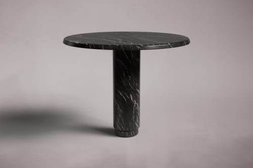 Marylou Alexander Black Marble Round Table | Dining Table in Tables by HamamDecor LLC