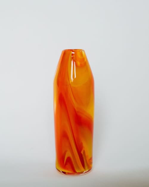 Glass Blown Top Dog Tie-Dyed Pencil Vase | Vases & Vessels by Maria Ida Designs. Item made of glass