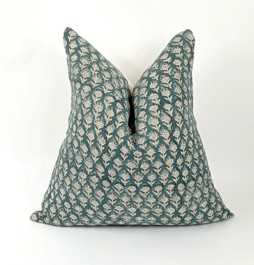 Teal best sale floral pillows