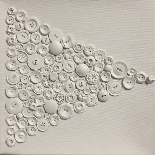 White on White 10"x10" | Mixed Media in Paintings by Emeline Tate. Item made of canvas & synthetic