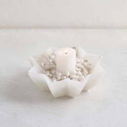 Tara Alabaster Bowl Medium | Decorative Bowl in Decorative Objects by The Collective