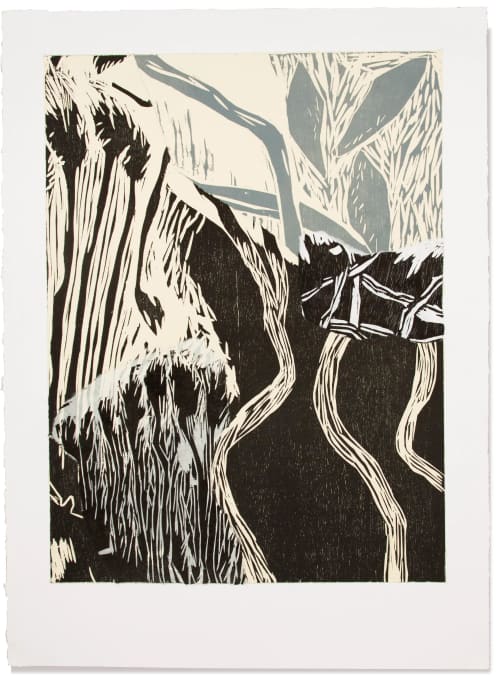 Wilder Places I | Collage in Paintings by Michael Rich. Item composed of paper in minimalism or mid century modern style