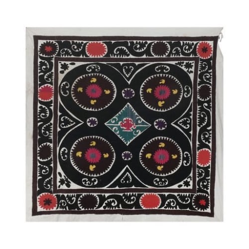 Suzani Tablecloth- Embrodiery Suzani Blanket - Uzbek Boho | Linens & Bedding by Vintage Pillows Store. Item made of cotton