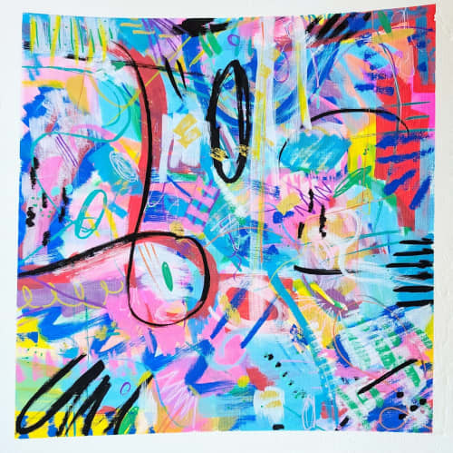 Jazz Sounds | Oil And Acrylic Painting in Paintings by Amanda Lind. Item composed of paper and synthetic