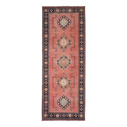 Overdyed Long and Wide Turkish Oushak Runner 4'7" X 11'10" | Runner Rug in Rugs by Vintage Pillows Store. Item made of cotton with fiber