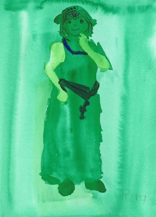 Fiona - Original Watercolor | Watercolor Painting in Paintings by Rita Winkler - My Art, My Shop -by Rita ... Where Every Stroke Speaks of Joy and Inclusion. Item composed of paper compatible with mid century modern and contemporary style