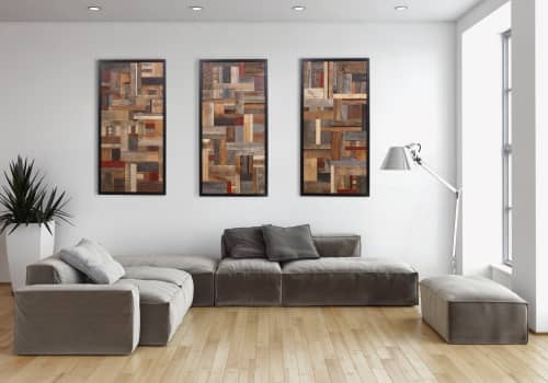 Mosaic wood wall art | Wall Sculpture in Wall Hangings by Craig Forget. Item made of wood works with mid century modern & contemporary style