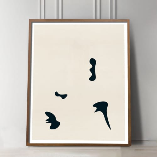 Abstract Print with organic shapes, Mid-Century Modern | Prints by Capricorn Press. Item made of paper compatible with boho and minimalism style