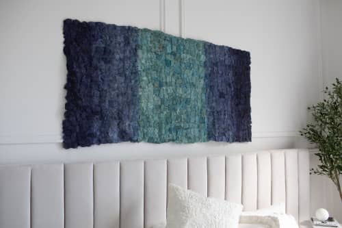 Wild Silk Color Field Wall Hanging - Indigo | Tapestry in Wall Hangings by Tanana Madagascar. Item made of fiber