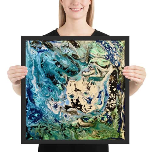 Framed Paper Print - Tectonic - Fluid Abstract Geologic Art | Work by Eman's Gallery