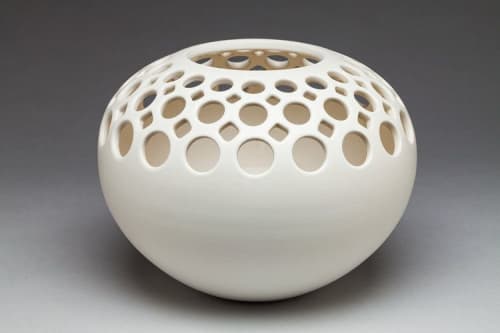 Orb Demi Lace Vase | Vases & Vessels by Lynne Meade. Item composed of ceramic