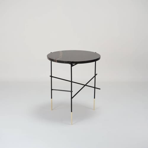 StiltS - Sahara noir black marble side table | Tables by DFdesignLab - Nicola Di Froscia. Item made of steel & marble compatible with minimalism and modern style