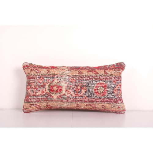 Handmade Turkish Sofa Carpet Cushion Cover, Faded Oushak Rug | Pillows by Vintage Pillows Store