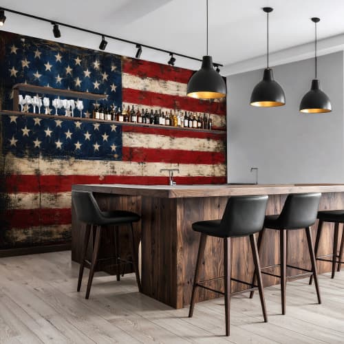 Old Glory — Rustic Farmhouse Luxury Wallpaper Mural | Wall Treatments by ELLE WALLS