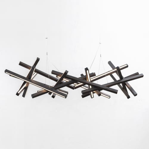 Infinity M | Chandeliers by Next Level Lighting. Item made of wood