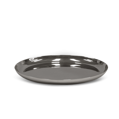 Modern Large Platter In Stainless Steel | Serveware by Tina Frey. Item composed of steel
